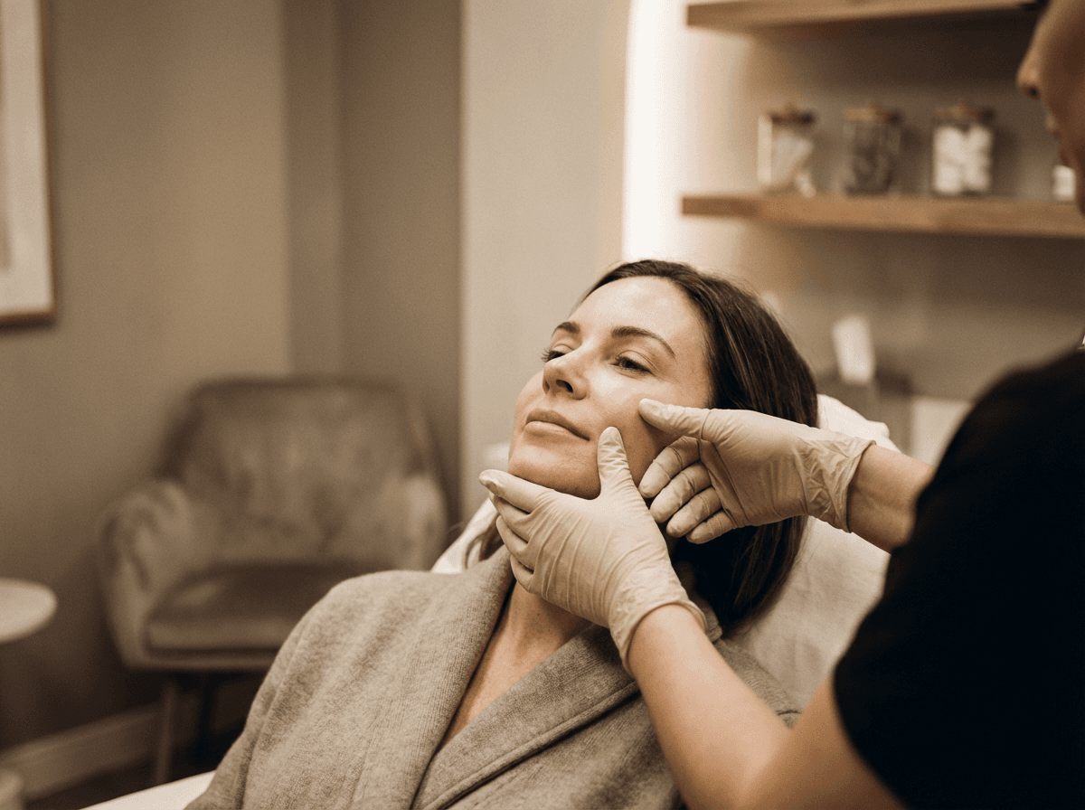 Jawline contouring filler consultation at MedBeauty Aesthetics Saline Michigan